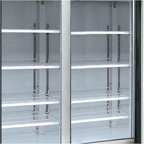 Kratos Commercial Freezer Display Merchandiser - 2 Self Closing Glass Swing Doors, 53"W, Black (67K-210)