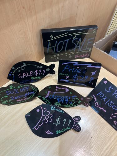 5PCS 21CM*15CM Handy Cap Holder for Pricing Tags, Basket Tags- Erasable & Write-OnClothing Display Stand, Catering Supplies - Chalkboard Labels, Place Cards, Food Markers for Party Buffet - Image 4
