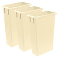 3 Pack 23 Gallon Waste Bin, Heavy-Duty Trash Can, Slim Rectangular Garbage Bin, Durable Waste Container, Recycling Bin, Plastic Wastebasket for Kitchen, Garage, Hotels, Restaurants, Office