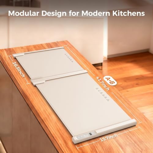 2-Piece Expandable Food Warming Mat, 42"x16", Beige - Image 5