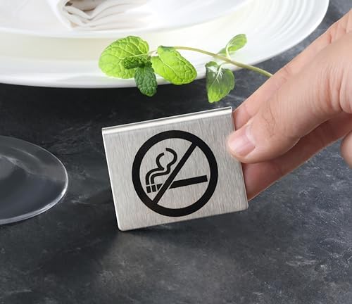 New Star Foodservice Stainless Steel Table Tent Sign, Silver, 2x1.5", Set of 6 - Image 6