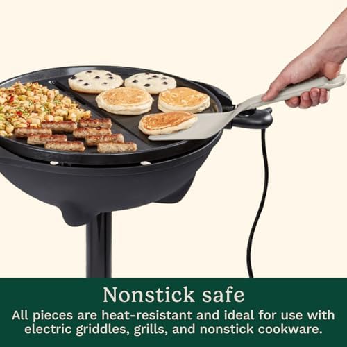 Cuisinart 5-Piece Nylon Griddle Tool Set with Spatula, Griddle Spatula, Locking Tongs & 2 Silicone Egg Rings, Flat Top Grill Accessories for Electric Grills, Great for BBQ, Tailgating, Camping - Image 4