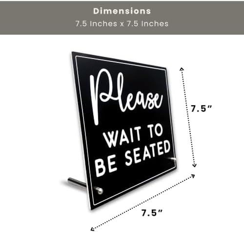 Please Wait To Be Seated Sign with Stand - Hostess Stand for Restaurant - Image 5