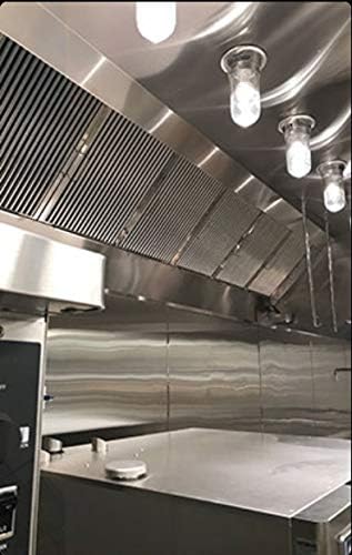 Stainless Steel Commercial Hood System, Includes Hood, Rooftop Exhaust Fan, and Roof Curb (10' Wall Exhaust & Fan)