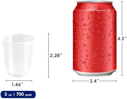 JOLLY CHEF 10 oz 100 Pack Plastic Cups &7  3 oz Clear Plastic Cups - Image 5