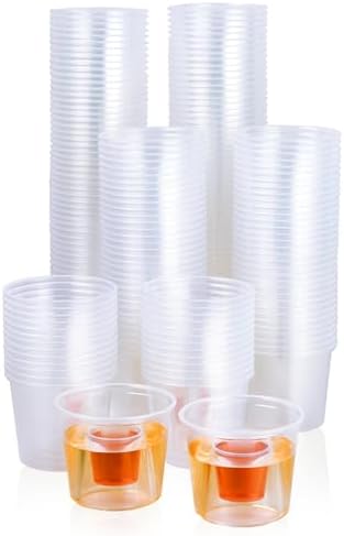 JOLLY CHEF 200 Disposable Bomber Cups, 4oz Clear Plastic Shot Glasses by JOLLYCHEF