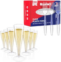 100 Pack Plastic Champagne Flutes, Clear Plastic Forks Heavy Duty by JOLLYCHEF
