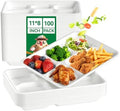 Compostable 5 Compartment Paper Plates 11*8 Inch 100 Pack Divided Plates by JOLLYCHEF