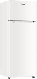 BANGSON 7.7 Cu.Ft Refrigerator with Freezer, Apartment Size Fridge with Top Freezer, Large Capacity, Energy Saving, Adjustable Thermostat, Low Noise, Cream White
