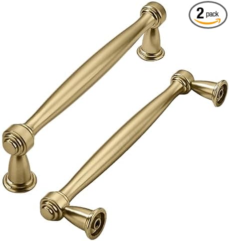 khtumeware 2 Pack 3-3/4 Inch(96mm) Champagne Bronze Cabinet Pulls Champagne Brass Kitchen Cabinet Handles Kitchen Cabinet Hardware for Cupboard Drawer Handles Dresser Pulls