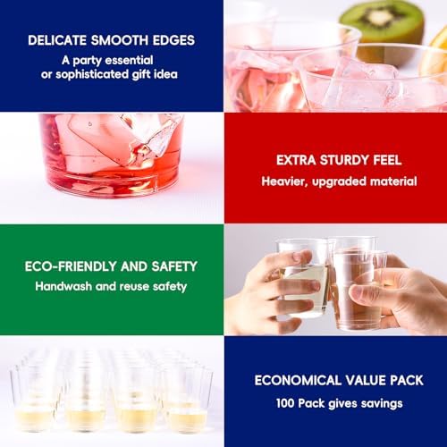 JOLLY CHEF 100 Pack 16 oz Disposable Clear Plastic Cups, Drinking Cups - Image 3