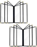 Menu Covers 2-Pack 8.5 x 11 Inch, Clear Restaurant Menu Holders with 6 Page (12 Sides) Capacity, Waterproof Durable Plastic Menu Protector for Cafe, Bar, Pub, Bistro, Diner – Black by QNTCCX