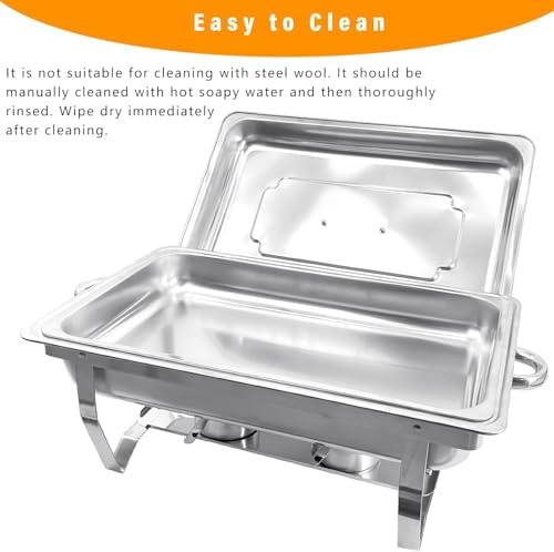 4 Pack 8QT Chafing Dishes for Buffet Chafing Dish Buffet Set - Image 6