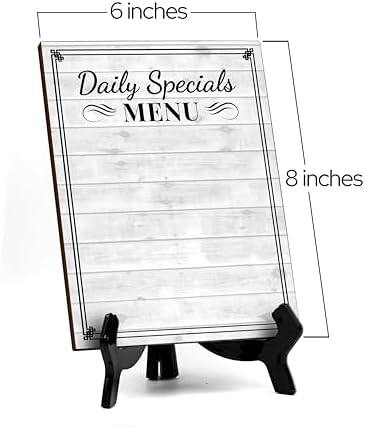 Daily Specials Menu 6x8 Dry Wipe Table Sign Easy Installation | Restaurant & Bar | Perfect To Clearly Direct Customers & Advertise Specials | No Pen Included - Image 7