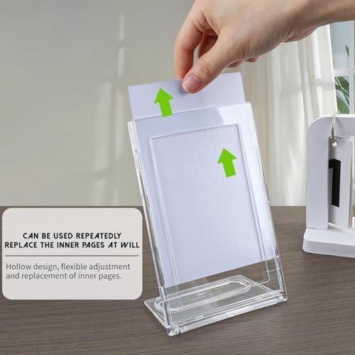 10 Pack 4x6 Inch Small Sign Holder Vertical, Double-Sided Usage with Swivel Base for Table Display, for Office, Store, Restaurant, Retail Counters, for Menu, Message Board, Note - Image 5