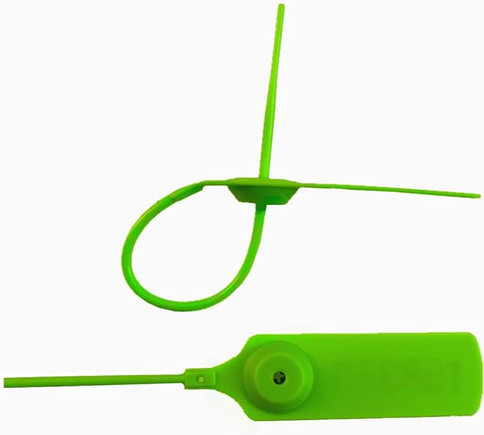 Pull-tite Security Seal Tamper Resistant Tags Plastic Padlock Sign Ties Numbered Green 100 Pieces