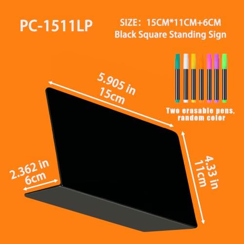 5PCS 15CM*11CM Mini Chalk Board & Attachable Basket Tags - Erasable & Write-On-for Vendor Booth Price Signs - Plastic Food Markers for Party Buffet, Sign Holders, Reusable Black Labels,Stand Supplies - Image 2