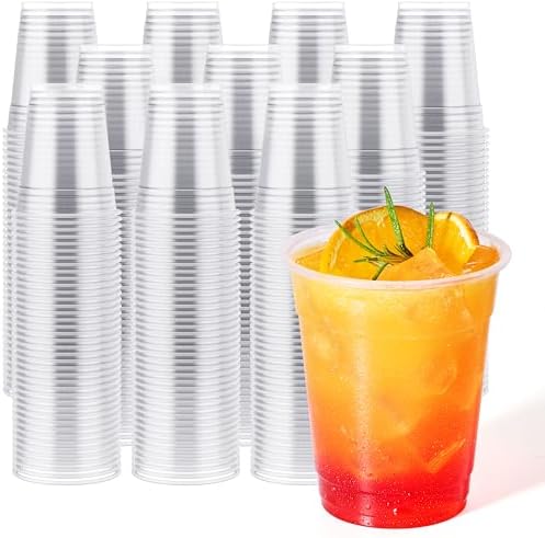 JOLLY CHEF 1000 Pack 12 oz Disposable Clear Plastic Cups, Drinking Cups by JOLLYCHEF