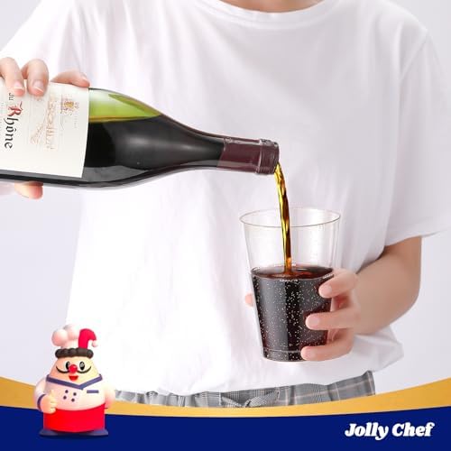 JOLLY CHEF 200 Pack 14 oz Gold Glitter Plastic Cups, Disposable Party Cups - Image 5