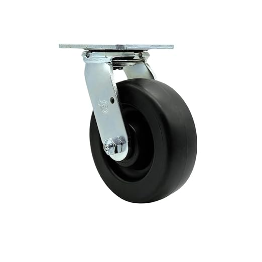 Service Caster Brand Replacement Caster for Uline Caster H-3322S - Swivel Top Plate Caster with 6 Inch Polyolefin Wheel - Heavy Duty Replacement Caster - Fits Platform, U-Boat and Trucks H-2667