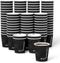 JOLLY CHEF Paper Coffee Cups 8 oz 120 Pack Insulated Paper Cups Black by JOLLYCHEF