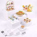 6 Pcs Buffet Risers with Mini Signs, Acrylic Food Risers for Buffet Table by Unknown