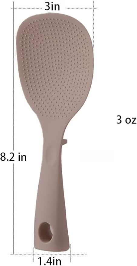 Silicone Rice Ladle Spoon for Electric Rice Cooker and Kitchen with Easy to Clean Feature (Brown)