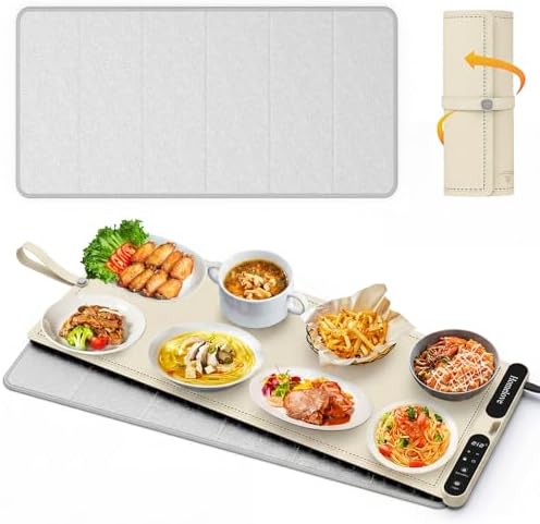 Homelove Warming Mat for Food - 7 Temps, 8H Timer, for Buffets Party Beige by Homelove