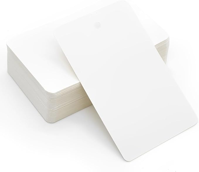 3000 PCS White Blank Merchandise Tags, 1.77 x 2.95 Inches Paper Gift Tags with Hole, Writable Unstrung Hang Tags for Pricing, Labeling, Retail Store, Clothing, Craft Projects, and Party Decorations