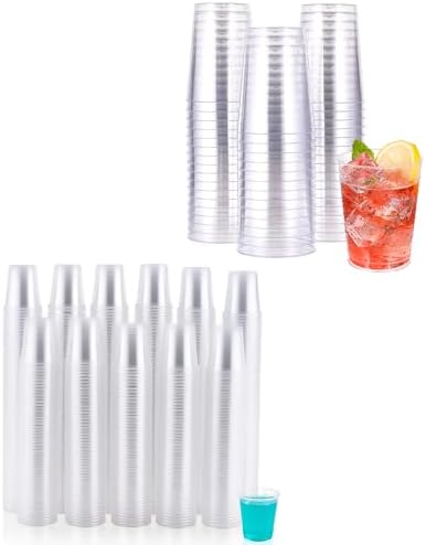 JOLLY CHEF 10 oz 100 Pack Plastic Cups &7  3 oz Clear Plastic Cups by JOLLYCHEF