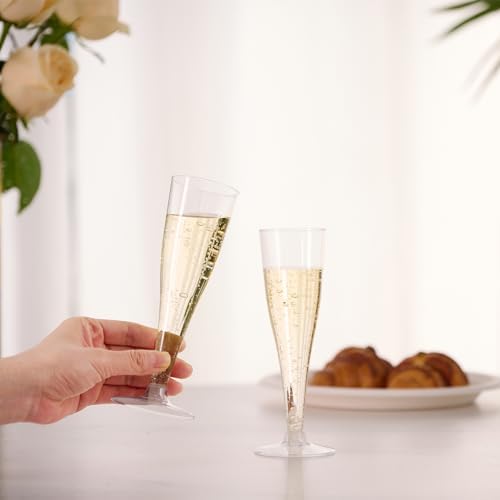 100 Pack Plastic Champagne Flutes, Clear Plastic Forks Heavy Duty - Image 4
