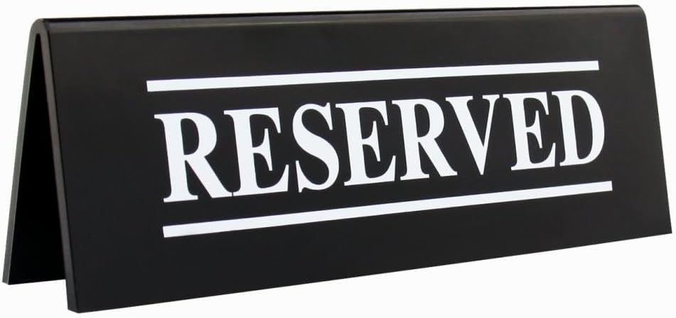 New Star Foodservice Stainless Steel Table Tent Sign (Black (Reserved), 6 x 1.5-Inch (Set of 6)) - Image 2