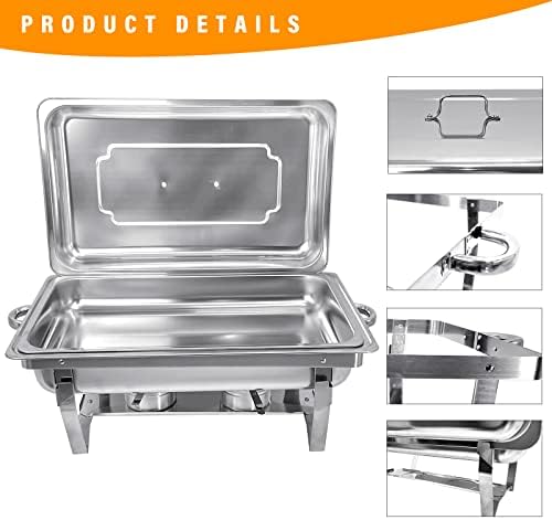 8QT Chafing Dish Buffet Set Stainless Steel Food Warmer 8 Pack - Image 6