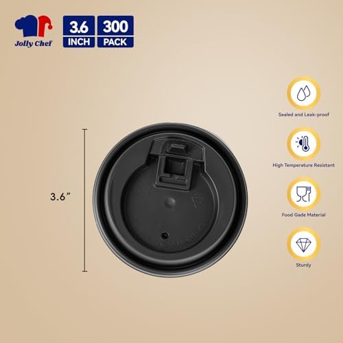 JOLLY CHEF 12 oz Paper Coffee Cups 120 Pack and 300 Pack Coffee Cup Lids - Image 5