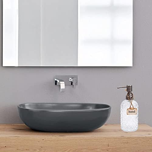 16oz Diamond Pattern Glass Soap Dispenser with Rust Resistant Pump - Image 2