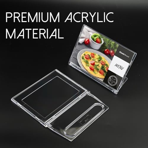 2 Pack 4x6 Inch Small Sign Holder Horizontal, Double-Sided Usage with Swivel Base for Table Display, for Office, Store, Restaurant, Retail Counters, for Name Sign, Price Message Board, Note - Image 3