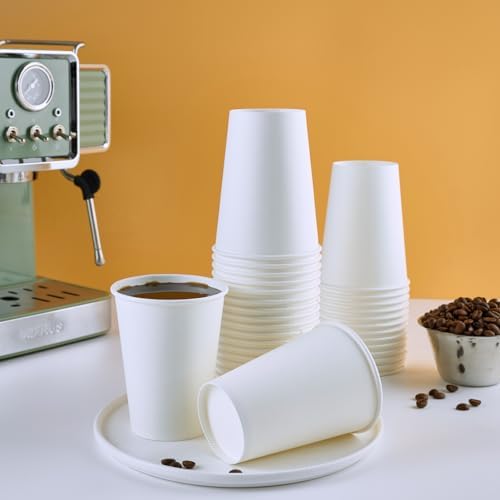 JOLLY CHEF Disposable Coffee Cups and Bowls, 10 in Paper Plates 140 Count, 300 Pack Hot/Cold Beverage Cups Paper Cups 12 oz for Water - Image 5