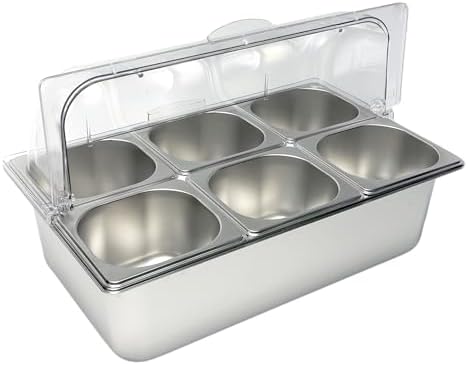 6-Pan Cold Food Serving Tray, Countertop Buffet Display Container by YPCDTL01