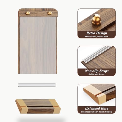 PPH-Sisy 4 Pack Acrylic Sign Holders 4x6 with Wood Base, Tabletop Display Sign Stand for Menu Flyer Poster, Clear Acrylic Paper Frame for Restaurant Coffee Shop Hotel Office Exhibition - Image 5