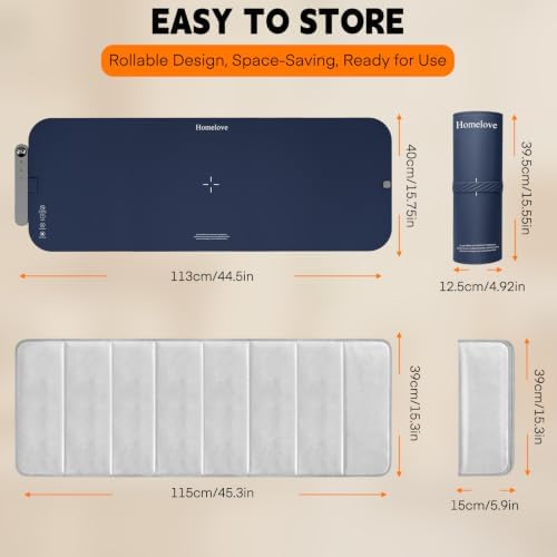 Homelove Warming Mat for Food - Electric Warming Tray with 7-Level Temp Settings & 6 Hours Timer, Full Surface Graphene Heating, Waterproof Dishwasher-Friendly Food Warmer for Parties, Kitchen (DBlue) - Image 2