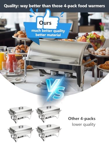 13QT Roll Top Chafing Dishes for Buffet: Stainless steel Chafing Dish Set - Image 5
