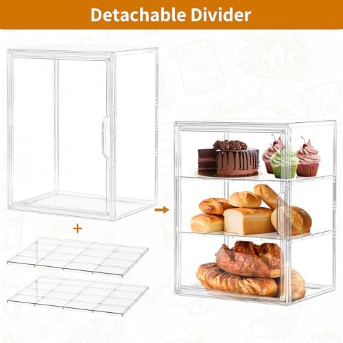 Bakery Display Case, 3 Layer Clear Acrylic Pastry Display Case, 1 Pack - Image 2