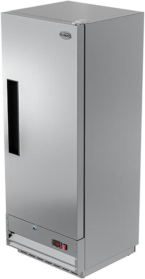 Pemberly Row 25 in. Commercial Stainless Steel 1-Door Reach-in Freezer in Silver