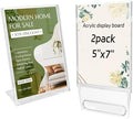 2 Pack 5x7 Inch Sign Holder Vertical, Double-Sided Usage with Swivel Base for Table Display, for Office, Store, Restaurant, Retail Counters, for Menu, Message Board, Note by Unknown