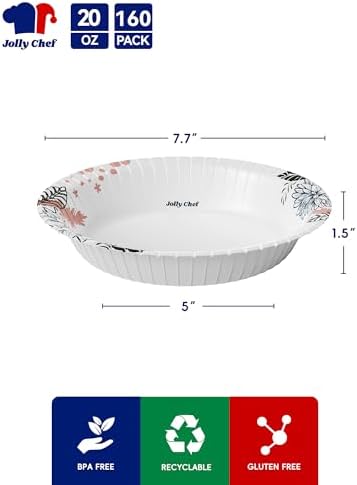 JOLLY CHEF 160 Count Paper Bowls 20 oz with Floral Print - Image 3