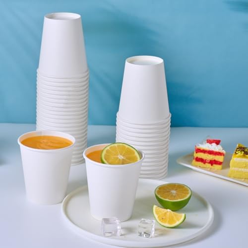 JOLLY CHEF 300 Pack Disposable Paper Coffee Cups 10 oz White - Image 5