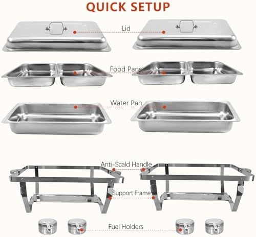 Chafing Dish Buffet Set Food Warmer Chafer Complete Set - Image 6