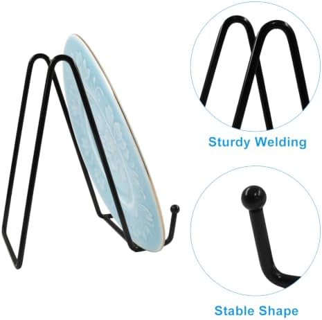 2 Pcs 6 Inch Black Plate Stands for Display, Metal - Image 4