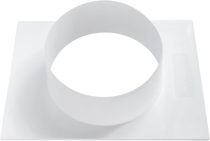 Vent Systems 6" Inch White Duct Connector Flange – 2 Pack – Plastic Straight Ventilation Plate Adapter – Heavy-Duty HVAC Dryer Wall Vent Connector for Wall Mounting – Indoor & Outdoor Use