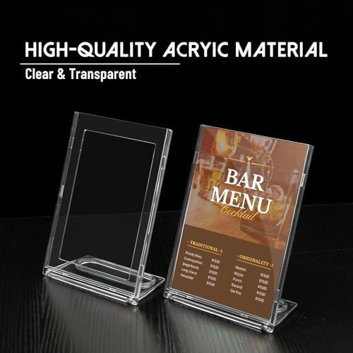 10 Pack 4x6 Inch Small Sign Holder Vertical, Double-Sided Usage with Swivel Base for Table Display, for Office, Store, Restaurant, Retail Counters, for Menu, Message Board, Note - Image 4